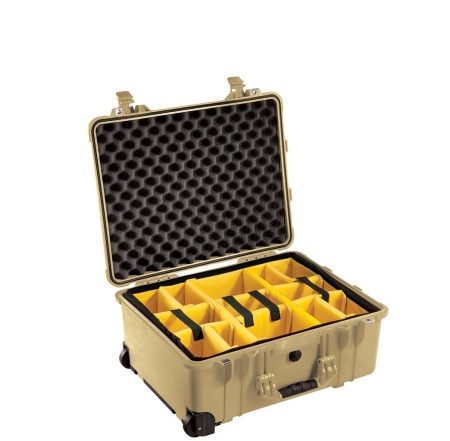 Troler rigid Peli Protector Large Case 1560 Bej cu divider