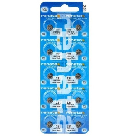 Blister cu 10 baterii de ceas Renata 321 SR616SW cu Oxid de Argint