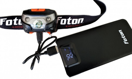 Lanternă frontală Foton Sport HL5643 reîncărcată prin USB la un acumulator Foton