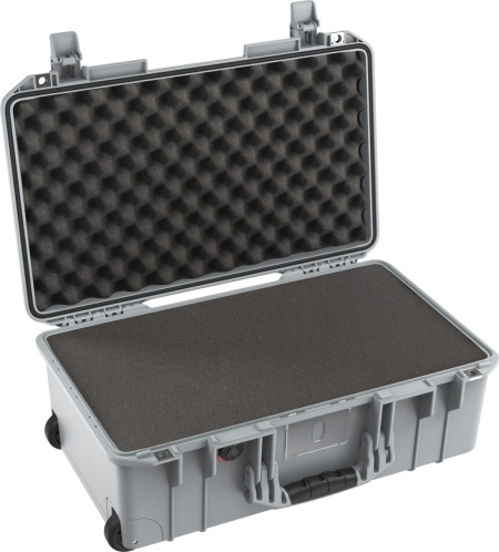 Geanta/Troler de protectie Peli 1535 Air Case silver cu burete Pick N Pluck
