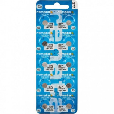 Set 10 baterii pentru ceas Renata 377 (AG4) cu oxid de argint