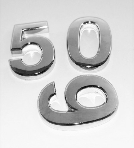 Cifre mici 3D cromate de 35mm pentru poștă, apartament, hotel