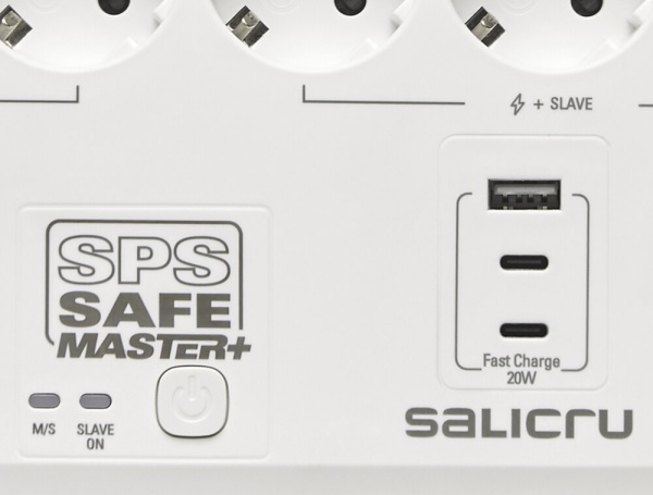 Multipriza rotativa cu protectie Salicru SPS SAFE Master+ (cu USB)