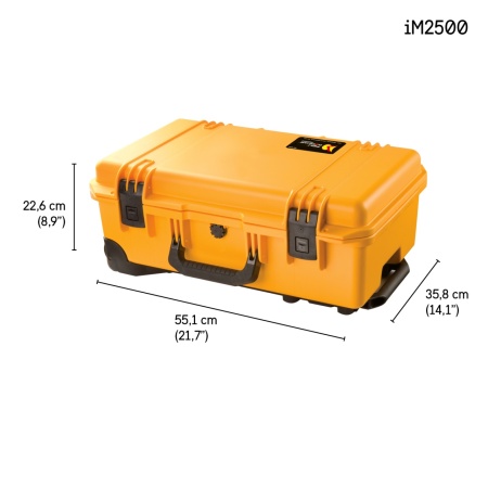 Dimensiunile la un troler Peli Storm Case iM2500 troler galben