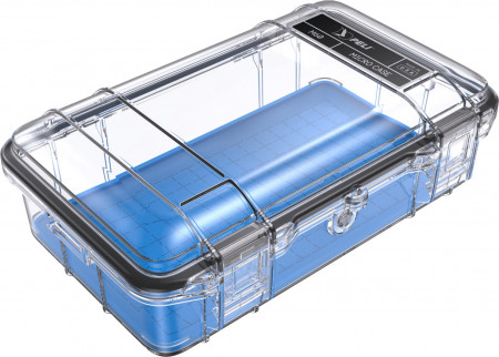 Casetă de protecție Peli Micro Case M60 (S.U.A.) cu taviță din cauciuc detașabilă albastră