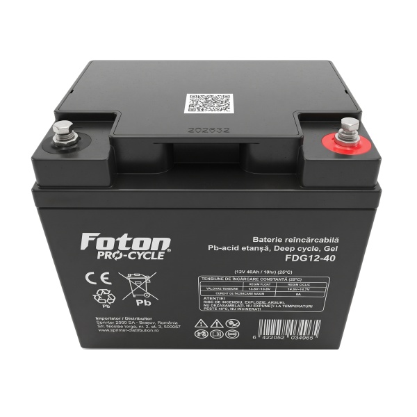 Acumulator VRLA cu Gel Foton FDG12-40 de 42.4Ah Deep Cycle - Img 2