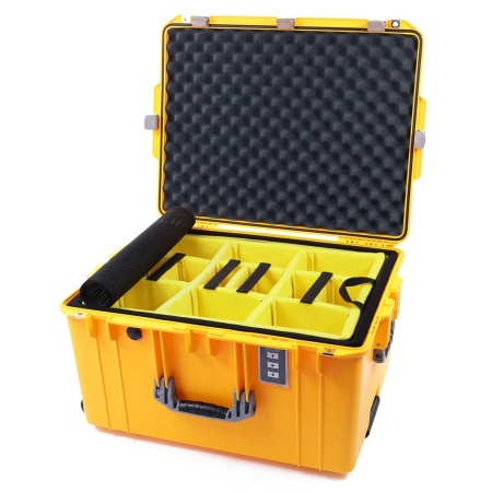 Troler de protectie Peli Air Case 1637 galben cu divider