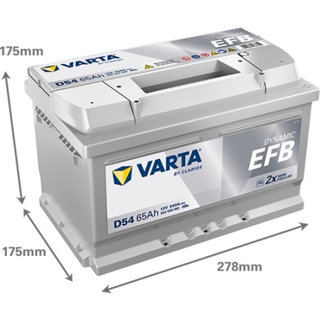 Varta Dynamic EFB 65Ah 650A D54 autó akkumulátor 565500065