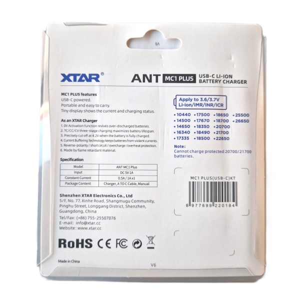 XTAR ANT MC1 PLUS akkumulátortöltő USB-C csatlakozóval - Img 12
