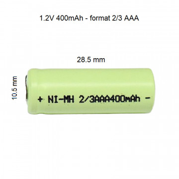Acumulator 2/3AAA NiMH 1.2V 400mAh