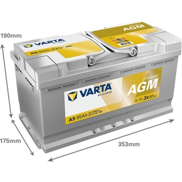 Autó akkumulátor Varta Dynamic AGM 95Ah 850A A5 595901085