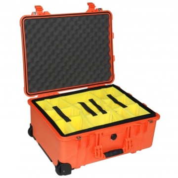 Troler rigid Peli Protector Large Case 1560 Orange cu divider