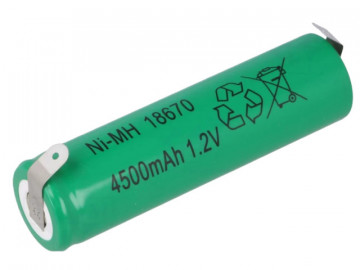 NiMH battery 18670 4/3A of 1.2V and 4500mAh