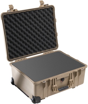 Troler rigid Peli Protector Large Case 1560 Bej cu burete Pick N Pluck