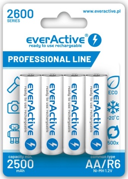 Set 4 Acumulatori everActive AA 1.2V 2600mAh NiMH RTU