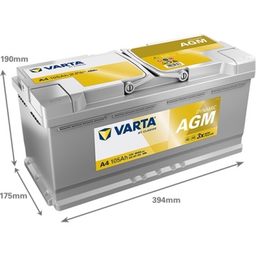 Autóakkumulátor Varta Dynamic AGM 105Ah 950A A4 605901095