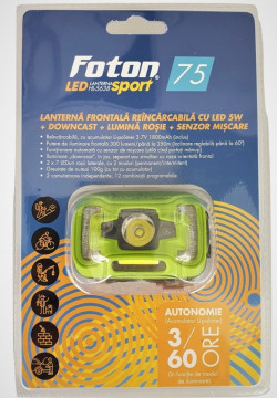 Lanternă frontală FOTON Sport HL5638 cu senzor de mișcare în blister