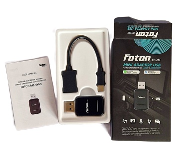 Mini adaptor USB Foton M1-Sync Wireless Carplay si Android Auto cu cutia originală