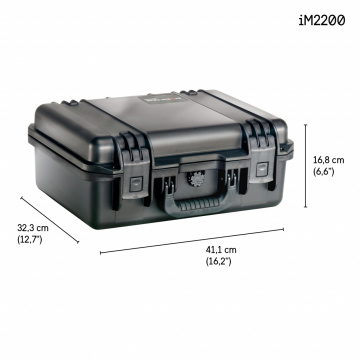 Schiță cu dimensiuni la geanta de protecție Peli Storm Case iM2200