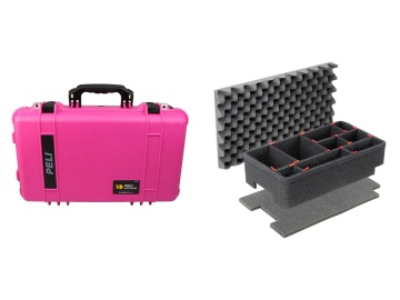 Troler rigid 2 in 1 Peli Carry-On Case 1510 Roz cu burete Pick N Pluck