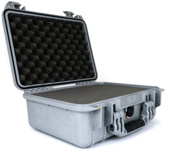 Geanta etansa Peli SmallCase 1450 Silver cu burete Pick N Pluck