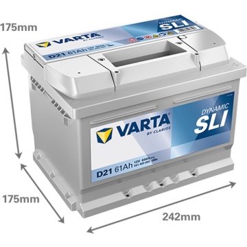 Автомобилен акумулатор Varta SLI 61Ah 600A D21 561400060