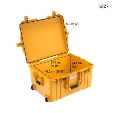 Peli Air Case 1607 cu dimensiuni 