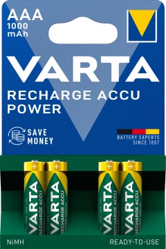 Комплект от 4 батерии AAA Varta 5703 1.2V 1000mAh - Img 1