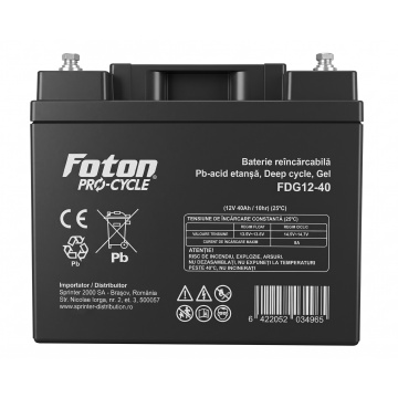 Acumulator VRLA cu Gel Foton FDG12-40 de 42.4Ah Deep Cycle - Img 3