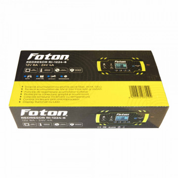 Redresor inteligent Foton RI-1224-8 cu desulfatare în cutie