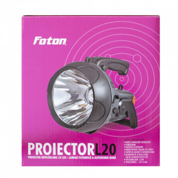 Proiector reîncărcabil multifuncțional Foton L20 cu LED de 20W în cutie