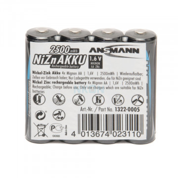 Set 4 acumulatori NiZn AA Ansmann 1.65V 2500mWh