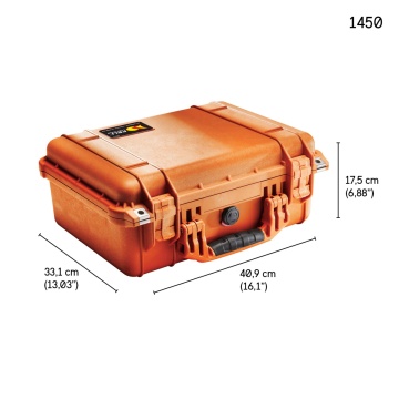 Dimensiunile la geanta etansa Peli SmallCase 1450 Orange