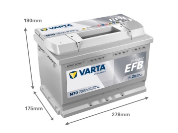 Стартерна батерия Varta Dynamic EFB 70Ah 760A N70 570500076