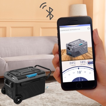 Conectarea unui smartphone cu frigiderul auto smart Foton 40L-B2 dual zone -20°C 12/24/220V utilizand functia bluetooth.