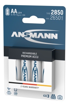 Комплект от 4 батерии AA Ansmann 1.2V 2850mAh