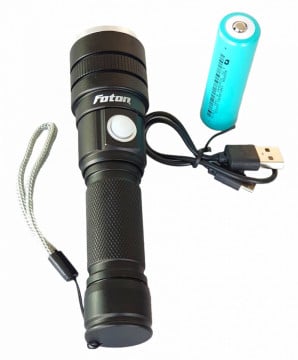 Flashlight with zoom, led 10W Foton Super 1349 USB