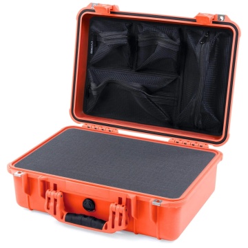 Geanta protectie Peli MediumCase 1500 Orange cu lid organizer