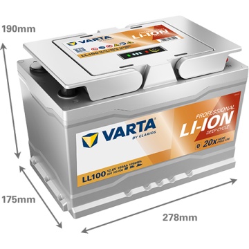 Varta Professional Li-Ion 100Ah 1.28kWh Battery LL100 850100000