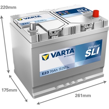 Varta SLI 70Ah 630A E23 autó akkumulátor 570412063