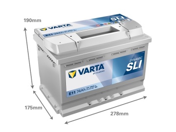 Varta SLI 74Ah 680A E11 autó akkumulátor 574012068