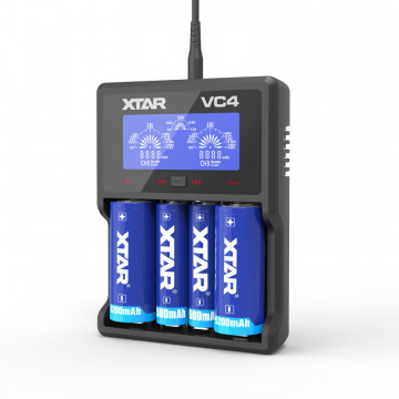 XTAR VC4 töltő - Li-Ion/NiMH/NiCd, 4 elem USB-töltés