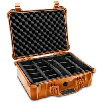 Geantă rigidă Peli 1520EU Protector Case Orange cu Divider
