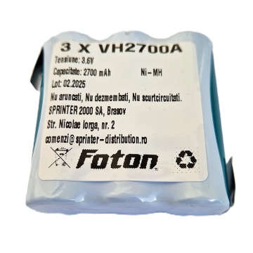 Acumulator 3VH2700A de 3.6V și 2700mAh pentru etilotest 