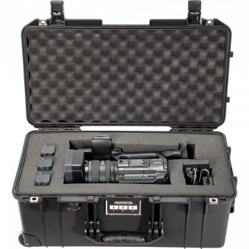Troler de protecție Peli Air Case 1556 cu burete Pick N Pluck utilizat pentru a proteja echipament de filmat