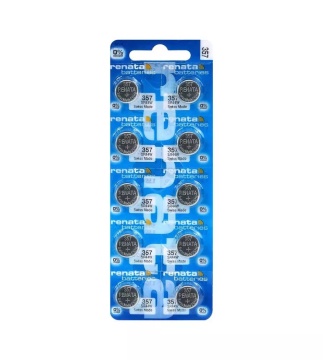 Set 10 x Baterie ceas Renata 357 / SR44W / AG13 / LR44 în blister