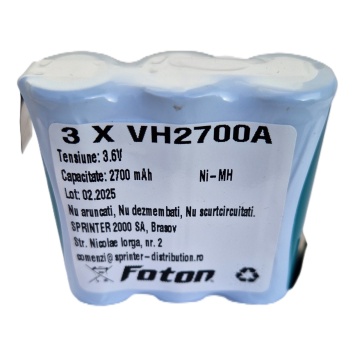 Acumulator 3VH2700A de 3.6V și 2700mAh pentru etilotest 