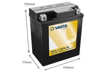 Moto elem AGM 12V 6Ah Varta Powersports TX7L-4 / 506014010