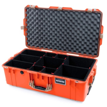 Troler si valiza de protectie Peli 1615 Air Case orange cu Trek Pak