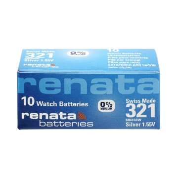 Cutie cu set de 10 baterii de ceas Renata 321 SR616SW cu Oxid de Argint